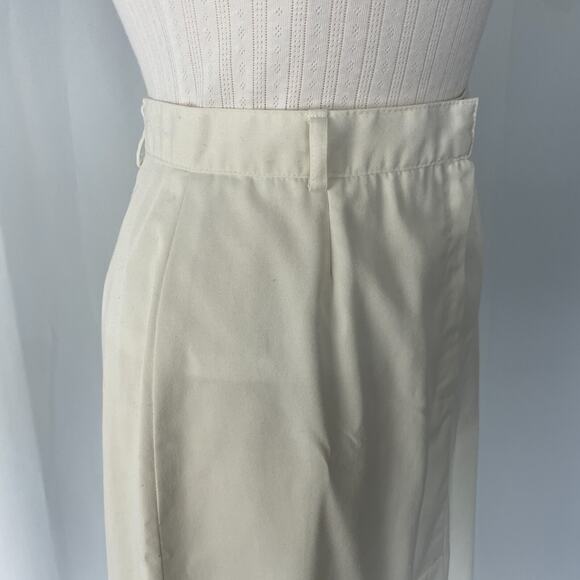 Vintage Midi Skirt Size 14 White Minimal Secretary Retro High Rise 80s 90s - Picture 5 of 16